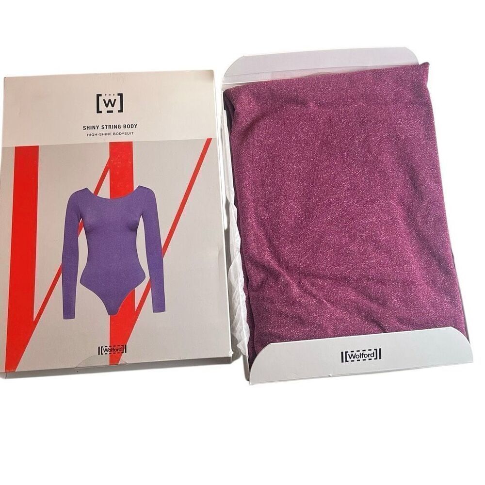 NWT Wolford Shiny Body Mineral Red/Pink Size L
